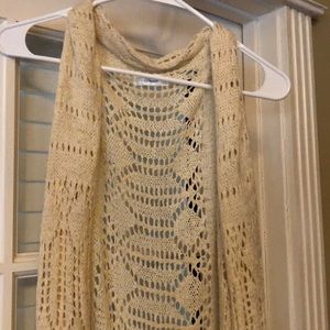 Long cream sweater vest